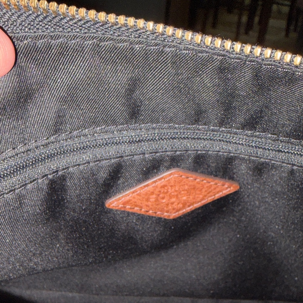 Fossil Fiona Modern Dots Stylish Black & Brown Crossbody Bag. Like New! - Picture 8 of 8